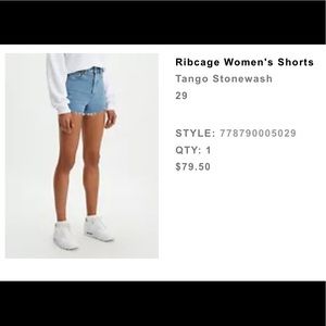 Levi’s Ribcage Women’s Shorts NWT